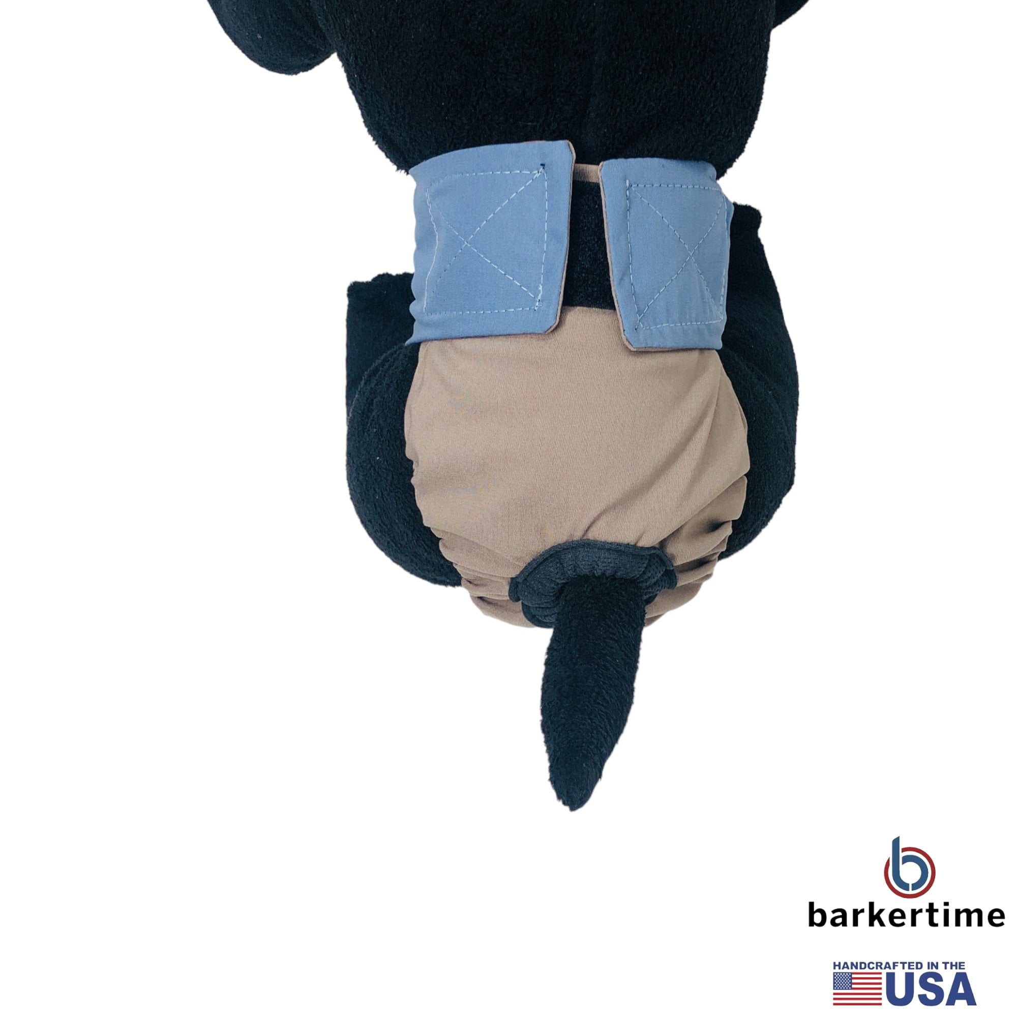 Barkertime Light Blue on Brown Dog Diaper