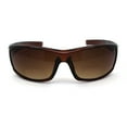 thumbnail image 3 of Mens Rectangular Warp Plastic Sport Bi-focal Reading Lens Sunglasses All Brown 2.25, 3 of 4