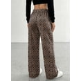thumbnail image 2 of DOKOTOO Womens Leopard Print Pants Casual Elastic Waist Wide Leg Pants Loose Lounge Trousers with Pockets, 2 of 9