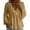 Khaki, variant on Jaunzuar Linen Tops for Women Solid Color Long Sleeve V Neck T Shirts Breathable Ruffle Loose Casual Tops L