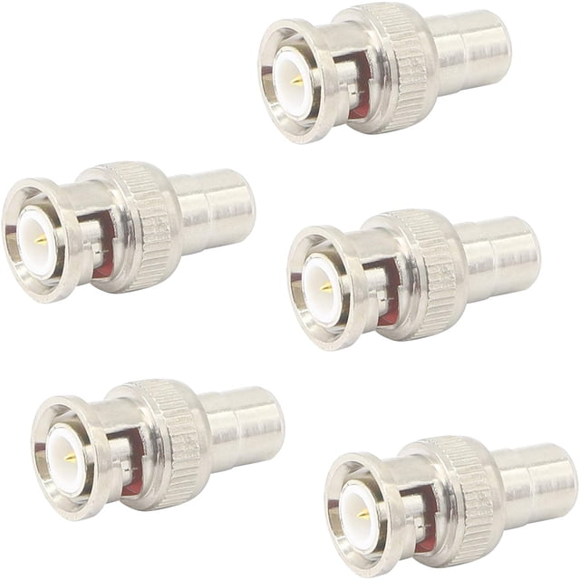 Adaptador BNC a RCA TUNC Enchufe Macho BNC a Conector Hembra RCA Acoplador Paquete de 5 Sencillez