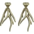 thumbnail image 2 of Aspen Creative 16402-11, Antique Brass Aluminum Candle Holder, 6-1/4" L x 6-1/4" W x 10-5/8" H, 2 of 3