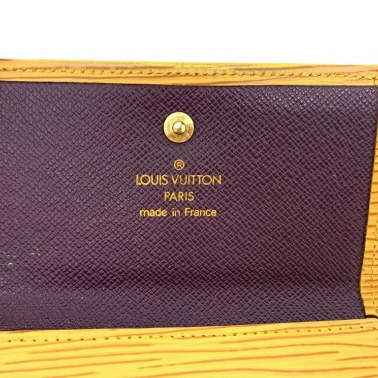 Auth LOUIS VUITTON LV Yellow Epi Leather Wallet w/Coin Case Purse Vintage  France