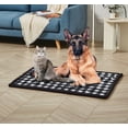 thumbnail image 2 of Black & White Plaid Sherpa Pet Blanket-Throw 28"x40", 2 of 2