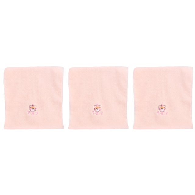 3 toallas pequeñas absorbentes gruesas para lavarse la cara, toallas de dibujos animados de encaje para el hogar 25 * 50 cm