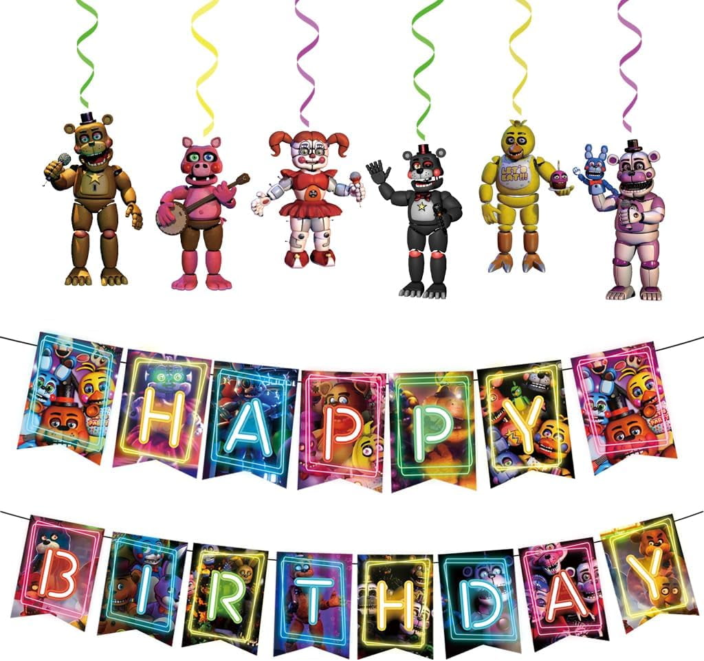 FNAF Game Five Night Balloon Birthday Party Decoration Cartoon Bear Banner Cake Topper Birthday Baby Shower Kids Party Supplies - Walmart.com fnaf-game-five-night-balloon-birthday-party-decoration-cartoon-bear-banner-cake-topper-birthday-baby-shower-kids-party-supplies-walmart-com