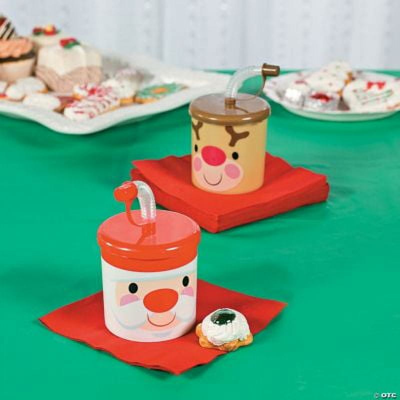 Christmas Bulb Cups with Straws , Christmas, Party Supplies, 12 Pcs