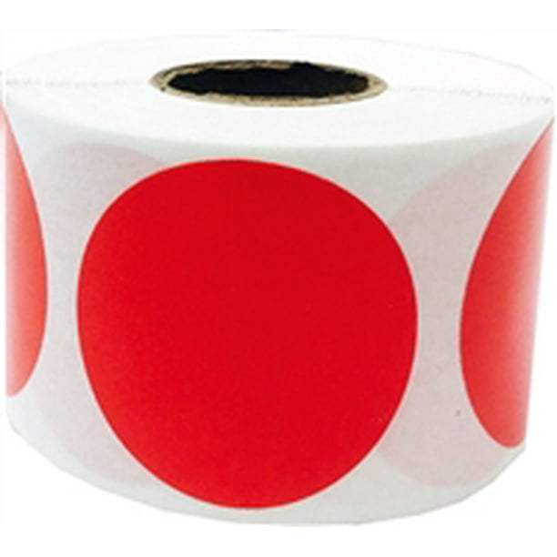 Red Circle Inventory Dot Labels 1.5" inches Round 500 Pack