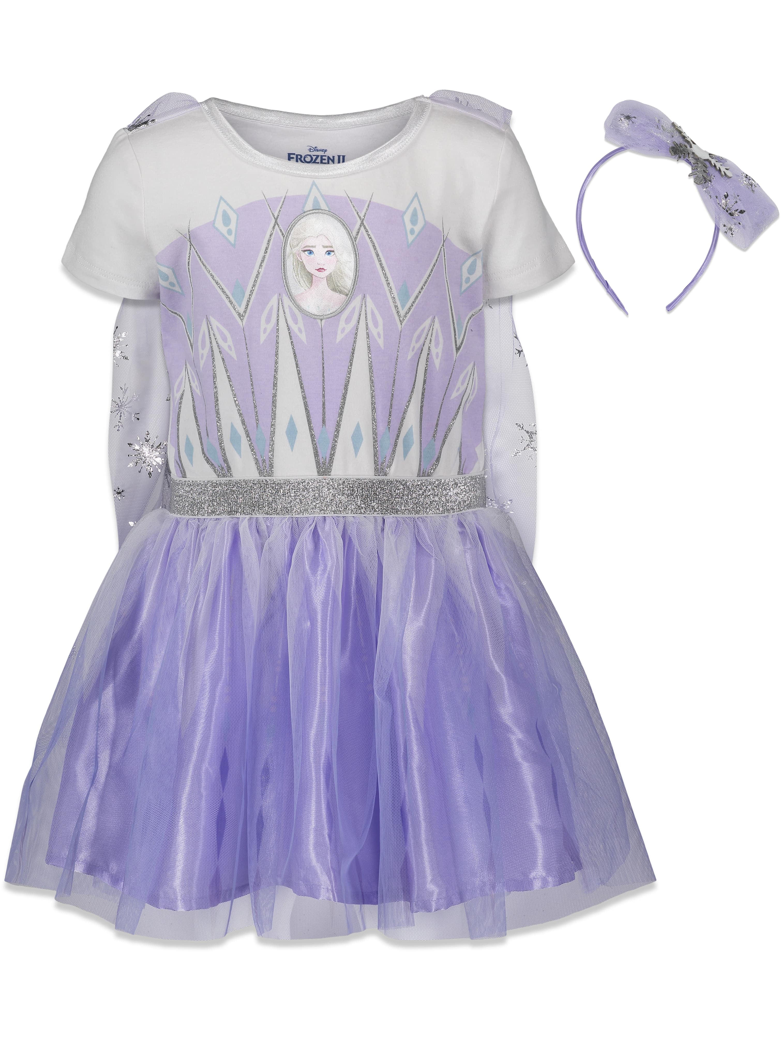 Disney Frozen 2 Elsa Anna Girls Short Sleeve Tule Tutu Party Dress Costume 3-8y 