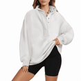 thumbnail image 2 of Aricy Oversized Sweatshirts For women Long Sleeve Half Zip Stand Collar Pullover Fall Trendy Fashion Casual Tunic Tops Pullover Fall Clothes, 2 of 5