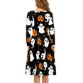thumbnail image 3 of FKELYI Pumpkin Women Dresses Size 4XL Comfortable Halloween Ghost Women's Wear to Work Dresses Leisure Swing Skater Midi Dress for Party Hoilday, 3 of 4