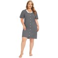 thumbnail image 2 of Women's Short Sleeve Nightgowns Lace Stitching Nightdress Large Size Sleepshirts Household Solid Color Summer Pajamas Dress Plus Size,Gray XL-4XL, 2 of 6