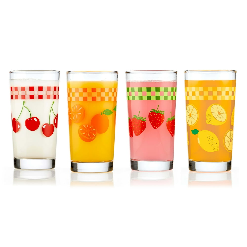 Libbey Vintage Juice Glasses, 11ounce, Assorted, Set of 4 Walmart