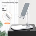 thumbnail image 3 of Adjustable Cell Phone Stand for Desk, Phone Holder can Adjustable Height and Compatible with Almost All Smart Phone as iPhone 13 Pro Xs Max Xr X Se 22 7 6 6s Plus SE 5 and Android Phone, 3 of 5
