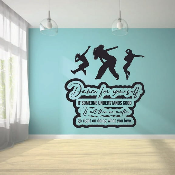 Dance For Yourself Ballet Ballerina Motivation Quote Wall Sticker Art Decal for Girls Boys Room Bedroom Outdoor Sports Garage House Fun Home Decor Stickers Wall Art Vinyl Decoration Size (10x10 inch)