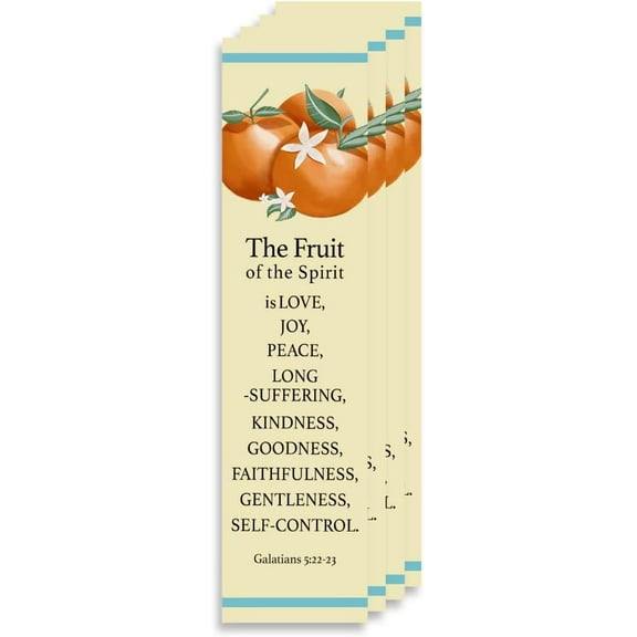 Christian Verses Bookmark | Page Marker Divider | The Fruit of The Spirit Galatians 5:22-23 (Pack of 4)