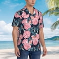 thumbnail image 5 of Goofa Rose Flowers Hawaiian Shirt for Men, Unisex Summer Beach Casual Short Sleeve Button Down Shirts,Aloha Tropical Floral print shirt-3X-Large, 5 of 9