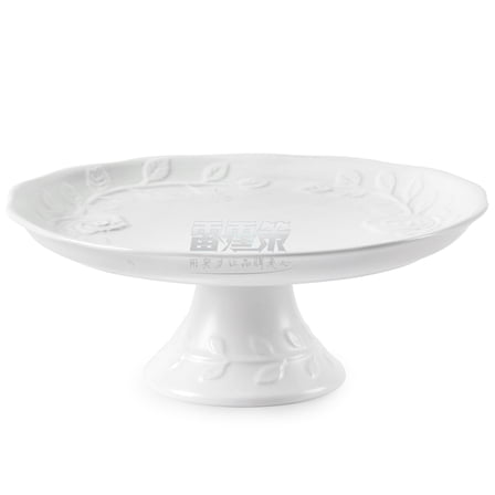 10 Inch Cake Stand , Round Porcelain Elegant  White Wedding Cake Stand Birthday Cake Stands,Dessert Stand Cake Embossed Plate Display Stand For Party,Baby Shower,Christmas, Home Decorating