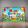 thumbnail image 5 of Colorful Cartoon Panda Themed Happy Birthday Banner Party Decoration Backdrop for Birthday Parties Photography Props Kids Celebrations Decor Background, 5 of 7