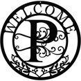 thumbnail image 5 of Metal Monogrammed Initial Welcome Sign, Metal Letter Wall Art Decor, Name Sign for Home Porch Front Door Outdoor (C), 5 of 12