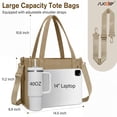 thumbnail image 4 of SUOSDEY Corduroy Tote Bag with Laptop Compartment&Cup Holder,Multipocket Work Tote for College,Teacher,Travel Crossbody Handbag, 4 of 7