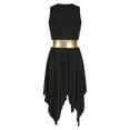 thumbnail image 4 of Lejafay Women's Asymmetrical Praise Dance Tunic Liturgical Worship Dance Dress Black S, 4 of 6