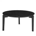 thumbnail image 5 of Coffee Table, Modern Round Faux Marble Accent Table with 3 Rubberwood Legs, 36in Center Round Coffee Table For Office Home Living Room Dining Room, 5 of 9