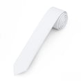 thumbnail image 2 of Jacob Alexander Ultra Skinny 1.5" Men's Solid Necktie - White, 2 of 8