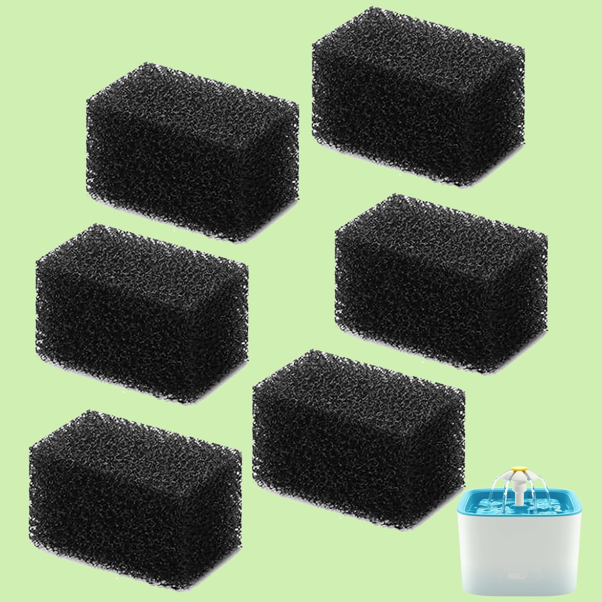 Qzbhct Pet Replacement Sponge Filters Replacement Pre Filter Sponges for 84oz/ 2.5L Pet Water Fountain Cat Water Foam Filter Dog Drinking Water Sponge Foam Filters for Pet Dog Cat Fountain (22)