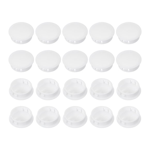 Uxcell Plastic Hole Plugs, Flush Type Round Plug Snap in Hole Panel Tube Kitchen Cabinet Furniture Fencing Post Pipe Insert 20 32 mm/1-1/4"