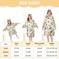 thumbnail image 4 of FORMRS Wearable Blanket Hoodie with Sleeves for Kids Cozy Flannel Sweatshirt, Beige Leaves Plaid, 4 of 7