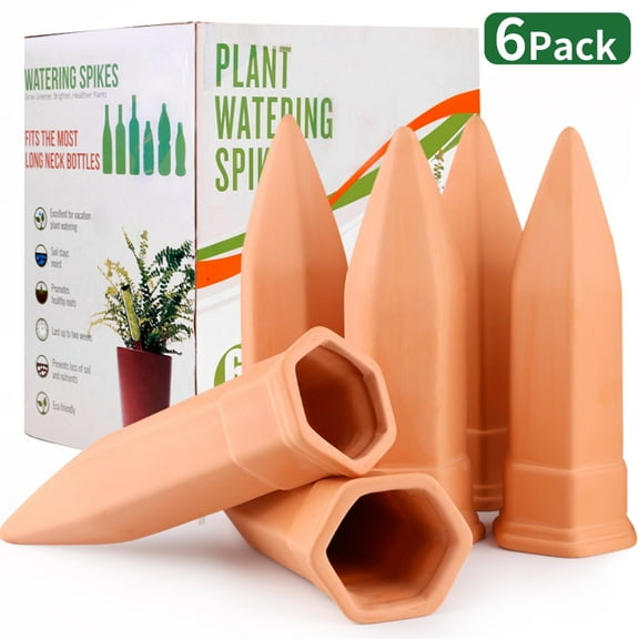 Fabulas Terracotta Plant Self Watering Spike Stakes 6 Pack Automatic Plant Watering Devices for Indoor  Outdoor Plants