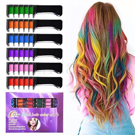 Temporary Bright Hair Chalk Set Kalolary Metallic Glitter For All Hair