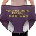 thumbnail image 2 of Ropa interior fisiológica para mujer con período menstrual grande, cintura alta, ensanchada, para niñas gordas, segura, parte delantera y trasera a prueba de fugas, 2 of 6