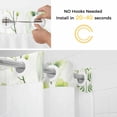 thumbnail image 2 of No Hook Shower Curtains with Snap-in Liner Set, Green Leaves Waterproof Hotel Style Bathroom Shower Curtain, Summer Botanical Farmhouse Leaf Watercolor Breathable Mesh Top Bath Curtains 72''x78'', 2 of 9