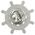 thumbnail image 2 of PinMart's Silver Buddhist Wheel Dharmachakra Lapel Pin, 2 of 2