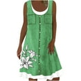 thumbnail image 2 of OPK73a Faux Denim Dresses for Women, Womens Summer Dress Sleeveless Floral Loose Denim Printed Tank Dress for Women Juniors Casual Flowy Loose Sundress 2024 Trendy Vacation Dresses S-3XL, 2 of 5