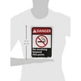 thumbnail image 3 of NMC DGA7R ANSI Sign Legend DANGER No smoking beyond this point with Graphic 7 Length x 10 Height Rigid Plastic Black Red on White, 3 of 4