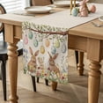 thumbnail image 2 of Easter Bunny Table Runner 72 Inches Long for Kitchen Dining, Rustic Rabbit Flowers Plant Egg Tree Leaf Dresser Scarf Farmhouse, Dining Table Decorations for Wedding/Parties, 16 x 72 In, 2 of 8