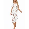 thumbnail image 3 of UVN Womens Pajama Sets Short Sleeve Crewneck Tops and Capri Pant Lounge Set Ladies Pjs Sleepwear Loungewear 2 Piece Outfit, 3 of 9