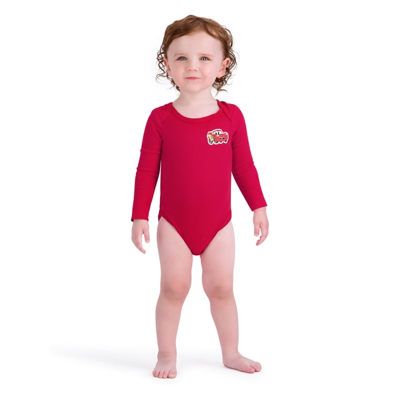 Disney Pixar Cars Baby Long Sleeve Bodysuit, 3-Pack photo 3