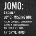 thumbnail image 2 of Mens JOMO Joy Of Missing Out T Shirt Funny Sarcastic Introvert Graphic Novelty Tee Graphic Tees, 2 of 9