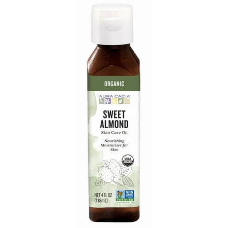 Aura Cacia Certified Organic Sweet Almond Skin Care Oil, 4 fl oz
