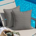thumbnail image 2 of Throw Pillow Covers 20x20 Inch, Black Botanical Decorative Pillow Cases for Couch Sofa Bed, Farmhouse Modern Striped Leaf Cotton Linen Square Home Decor Pillowcases with Hidden Zipper, 2 of 9