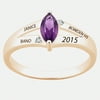 Freestyle, 18K Gold over Sterling Marquise Birthstone & Diamond Class Ring, Personalized, High School or College Graduation