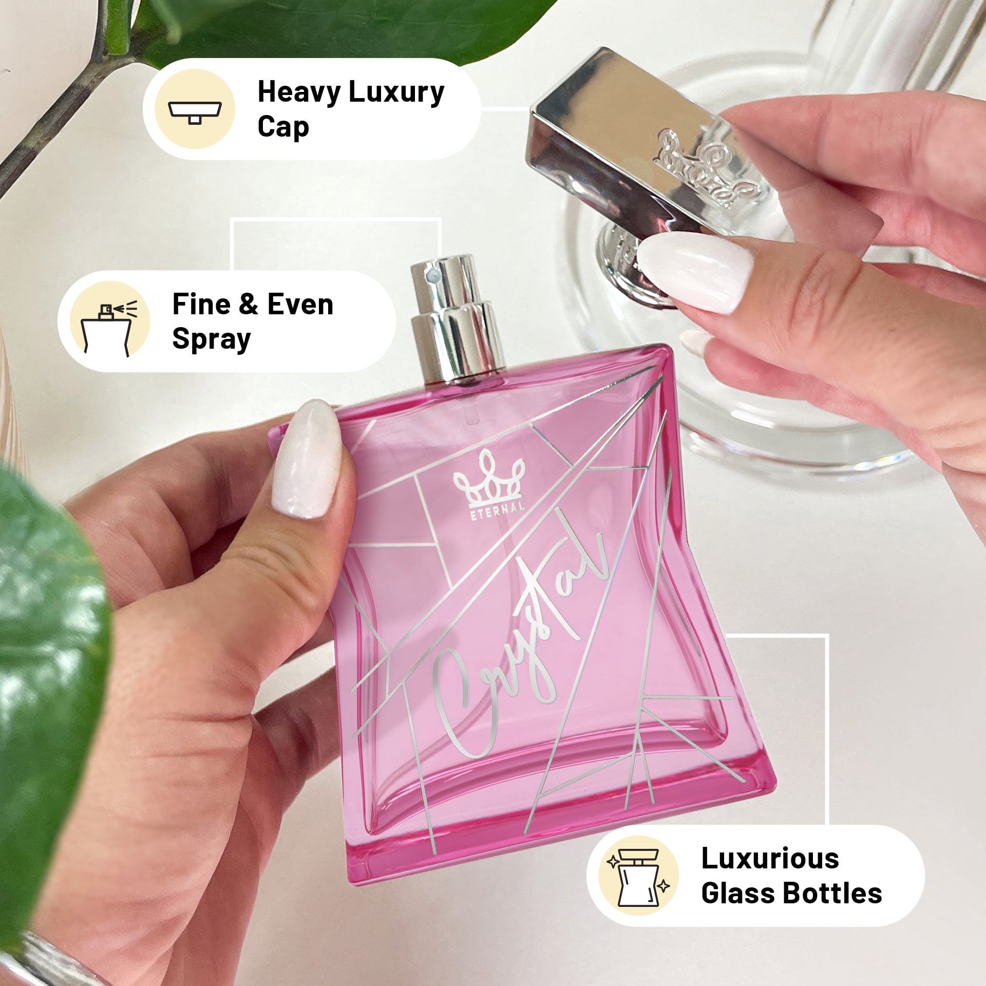 Eternal Fragrance CRYSTAL, Fresh Fruity Floral Eau de Parfum, Inspired by Bright Crystal Perfume for Women, 3.4 oz (100ml) Spray