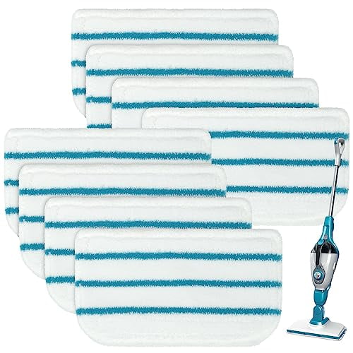 8 Pack Steam Mop Pads Replacement Compatible with Black Decker Steam Mop SM1600,SM1610,SM1620,HSM13E1,HSMC1300FX,1321,HSMC1361SG SMP20 Black and Decker Steam Mop Pads for Floor Cleaning