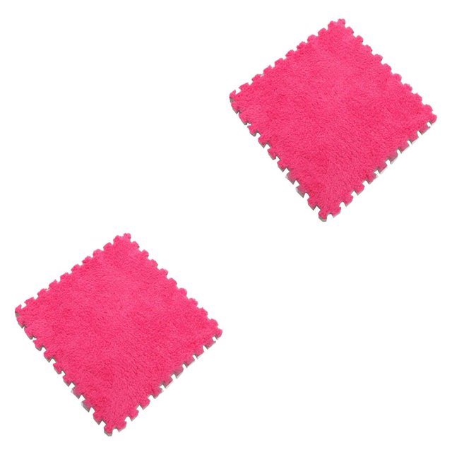 QualitChoice Soft EVA Foam Pattern Mat Pad Floor Crawling Rugs Baby Children Toy Games rose red 2Set