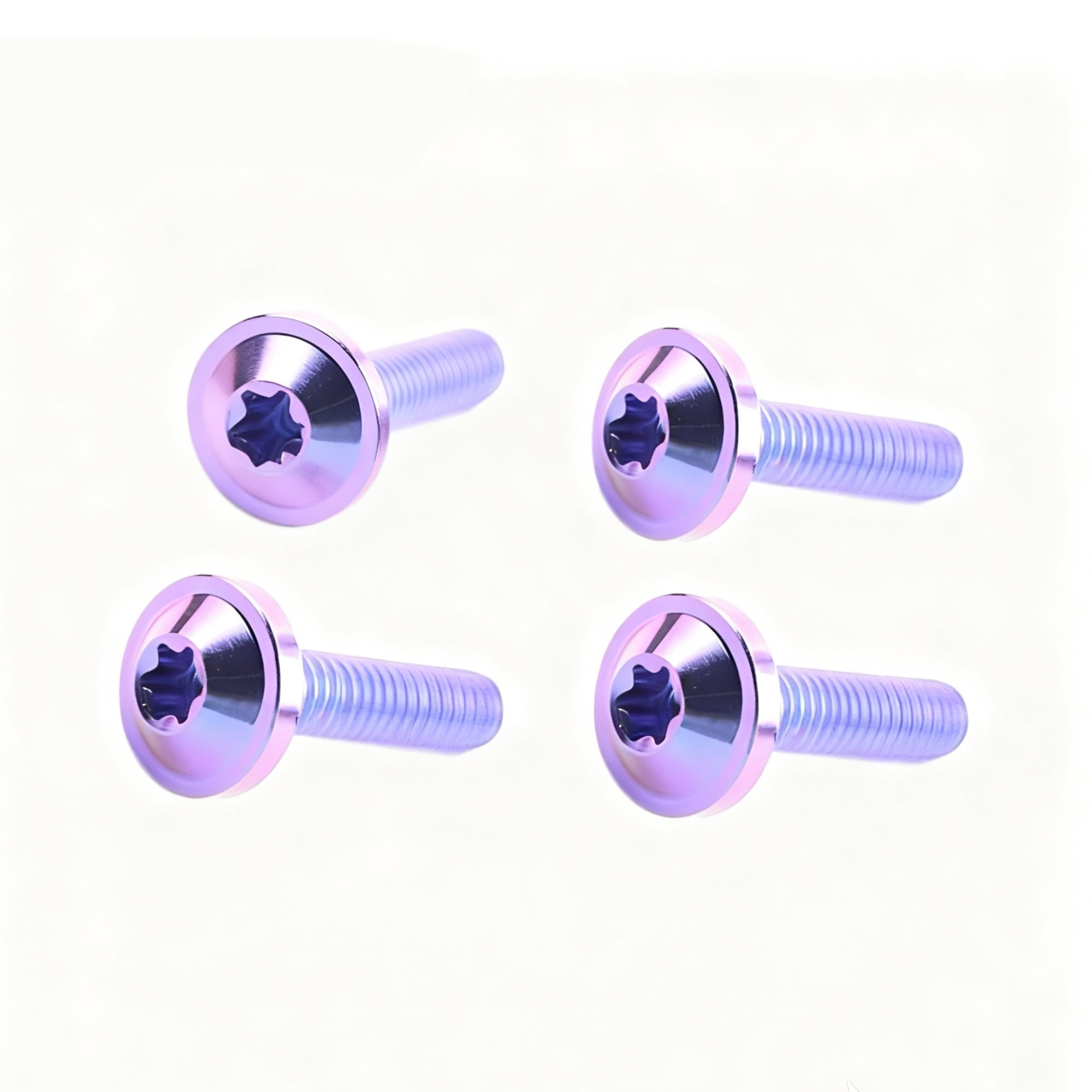 4pcs Titanium Ti M6x10mm Button Torx Head Bolt Screw for Bicycle Motorcycle M6x10, 13 colors