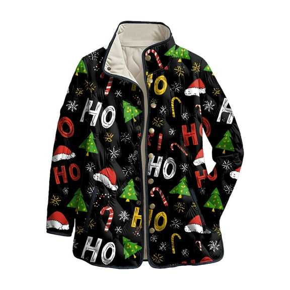 larppty Quilted Jackets for Women Lightweight Long Sleeve Button Down Puffer Christmas Jacket Warm Winter Coat Outerwear with Pockets (Dark Gray, XS)